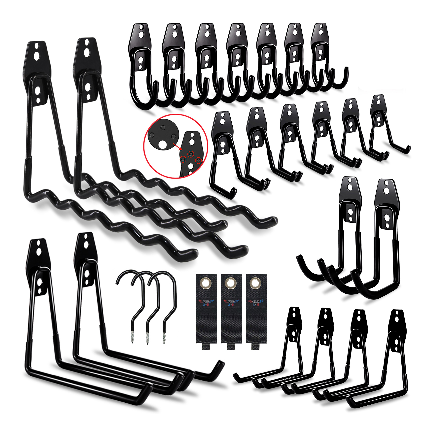 Smart Garden Storage - Heavy Duty Metal Hook Garage Organizer