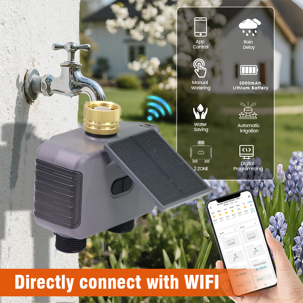 Tuay Smart Solar 2-Zone Wateri - Smart Garden Tap Timer 评论和价格