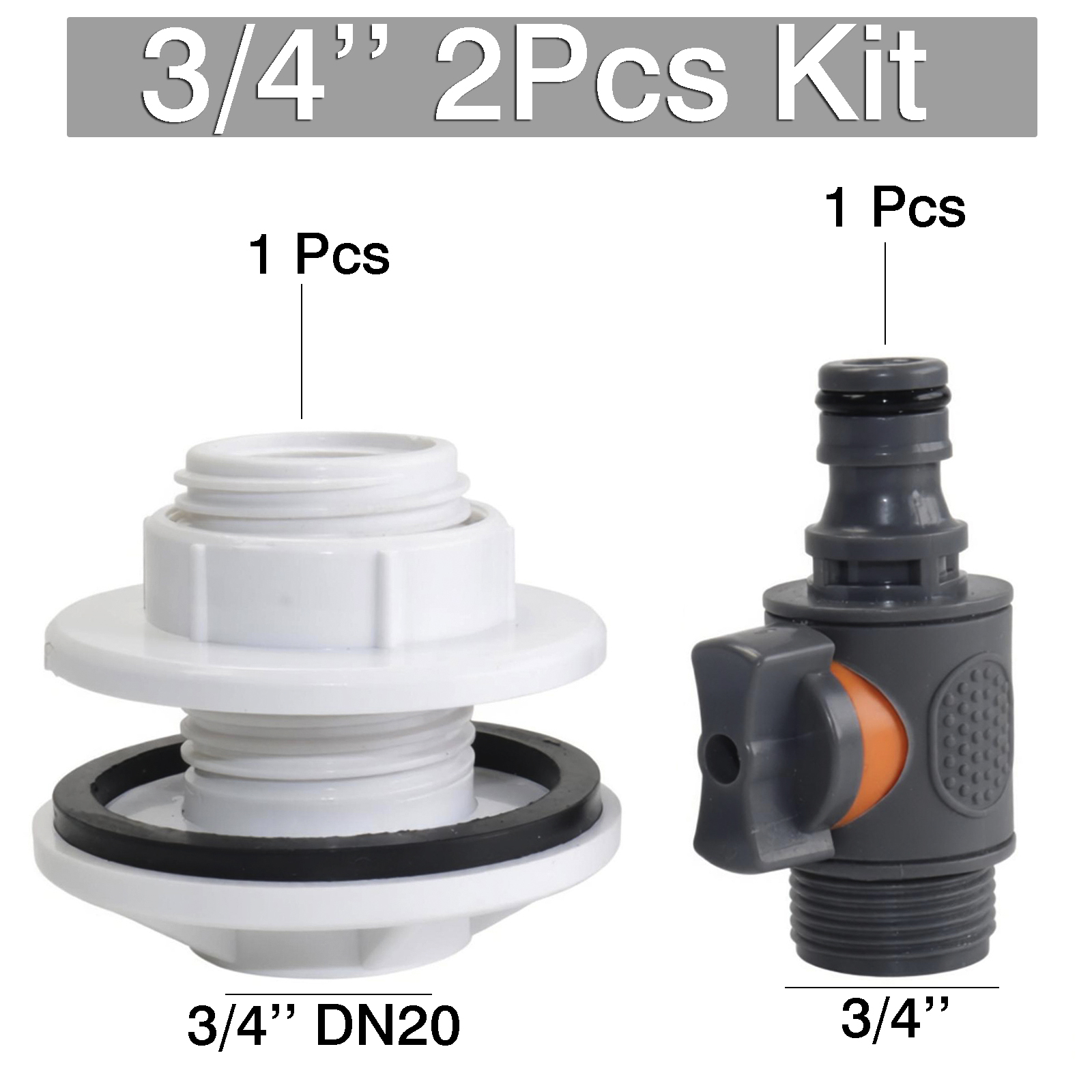 2Pcs 3/4 '' set 1Pc IBC water  - Smart Garden Valve 评论和价格