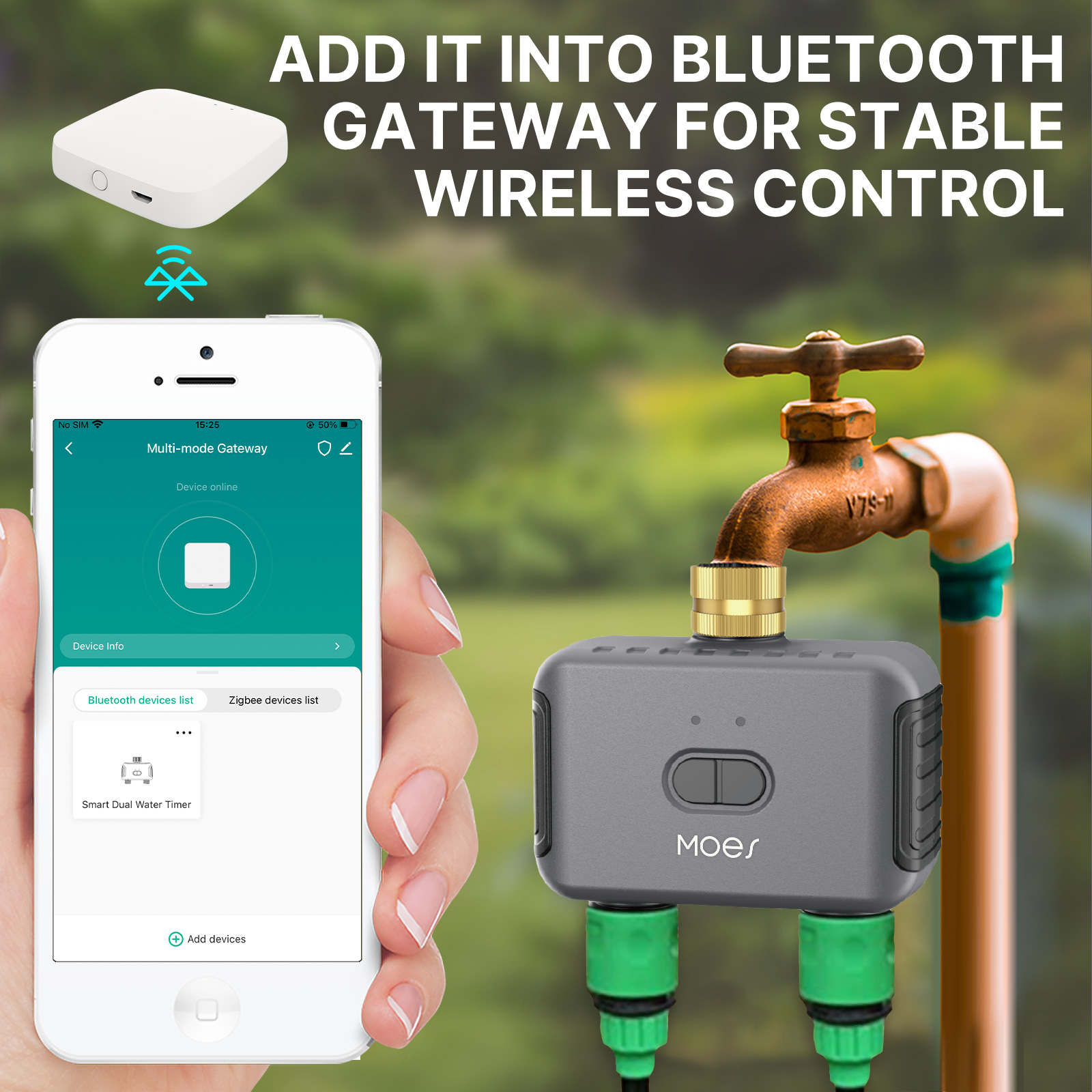 MOES Bluetooth Smart 2-Way Wat - Smart Garden Tap Timer 评论和价格