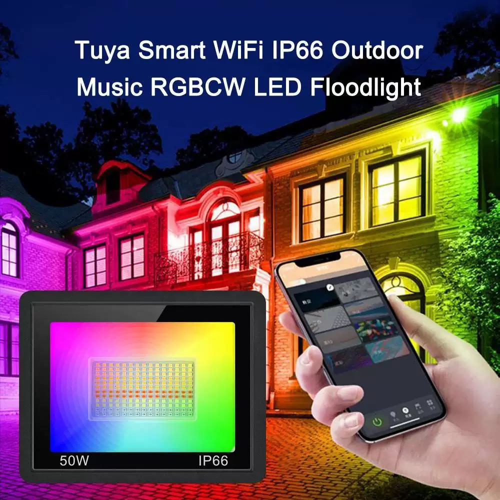 Tuya LED Smart Floodlight RGB  - Smart Zigbee Garden Light 评论和价格