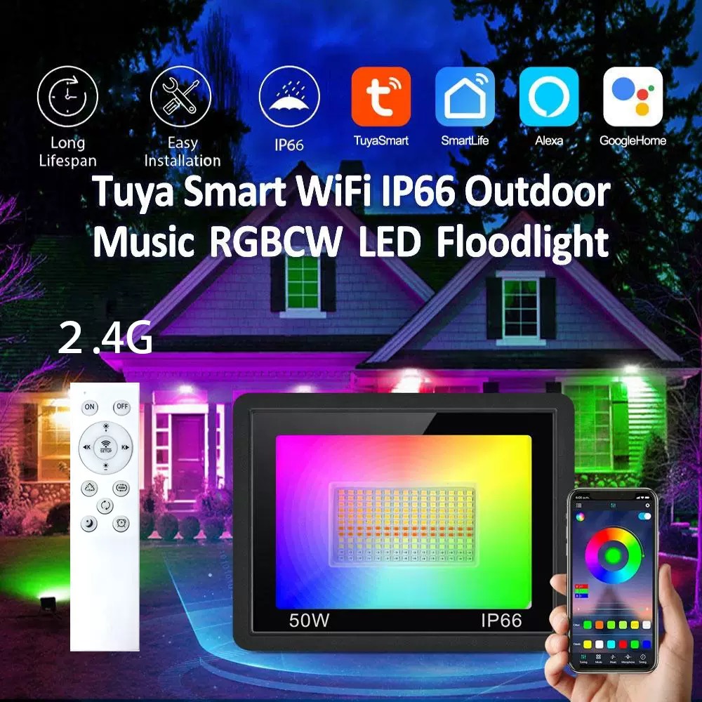 Tuya LED Smart Floodlight RGB  - Smart Zigbee Garden Light 评论和价格