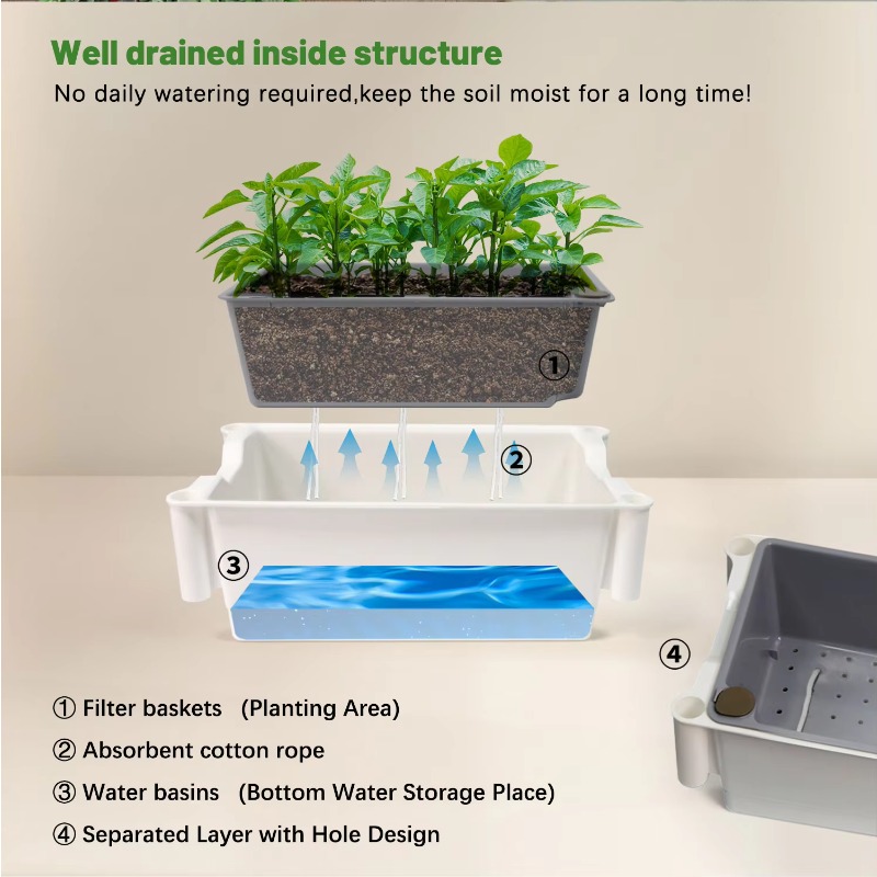 Modern Style Rectangle Indoor  - Smart Garden Herb 评论和价格