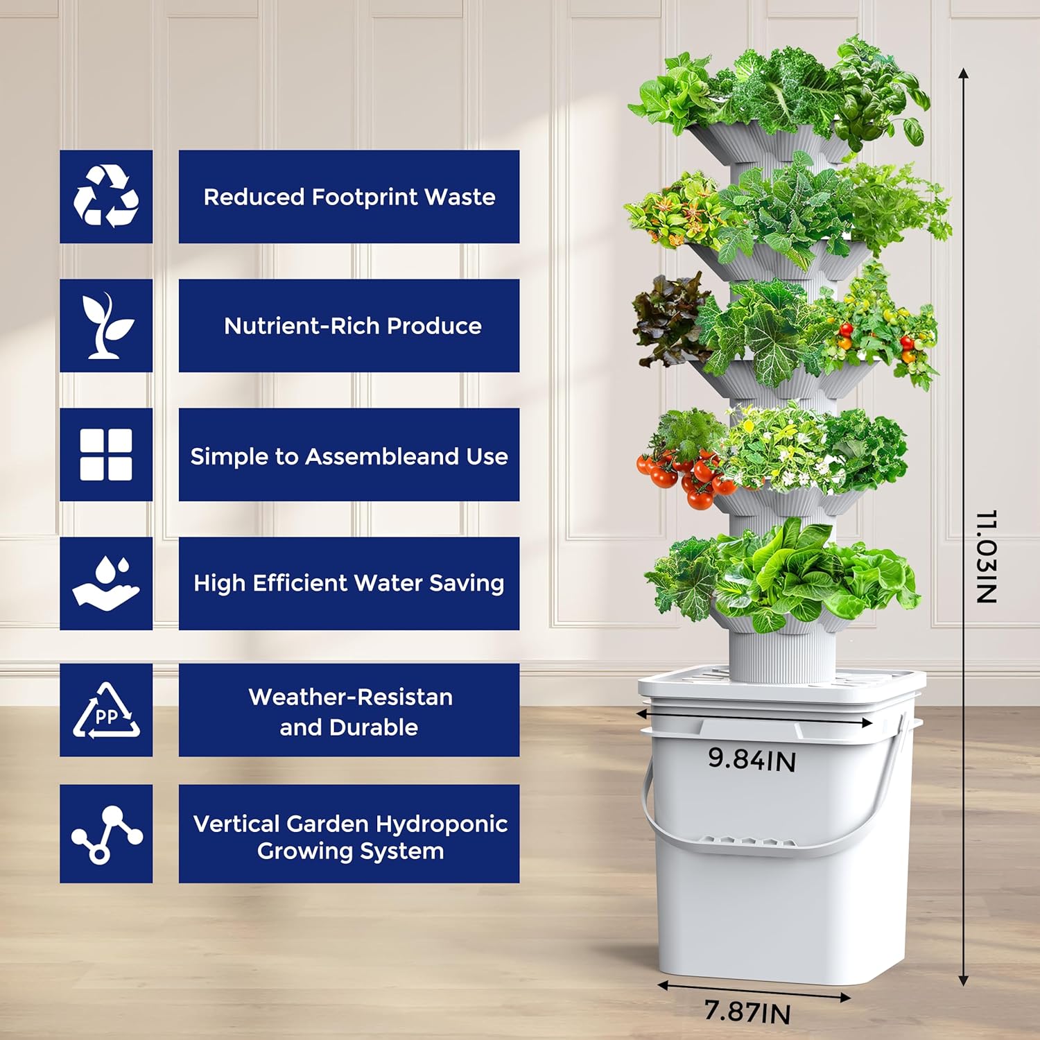5-Layer Hydroponic Tower with  - Smart Garden Vertical 评论和价格