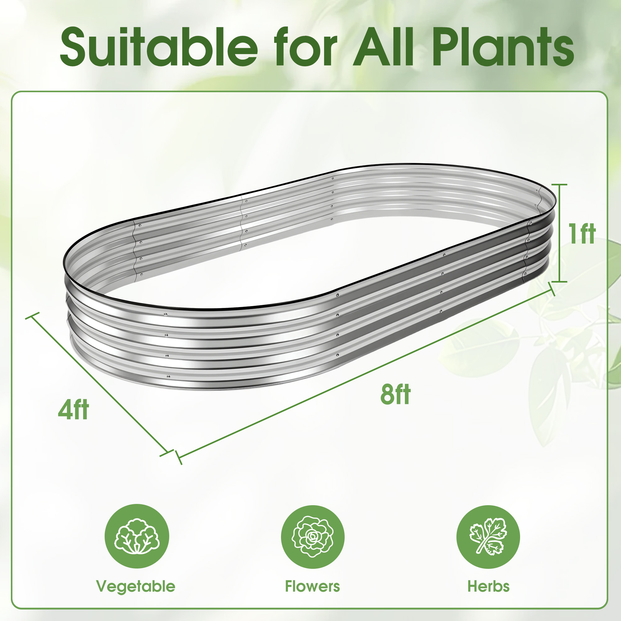 JHK 8x4x1ft Outdoor Metal Gard - Smart Garden Storage 评论和价格