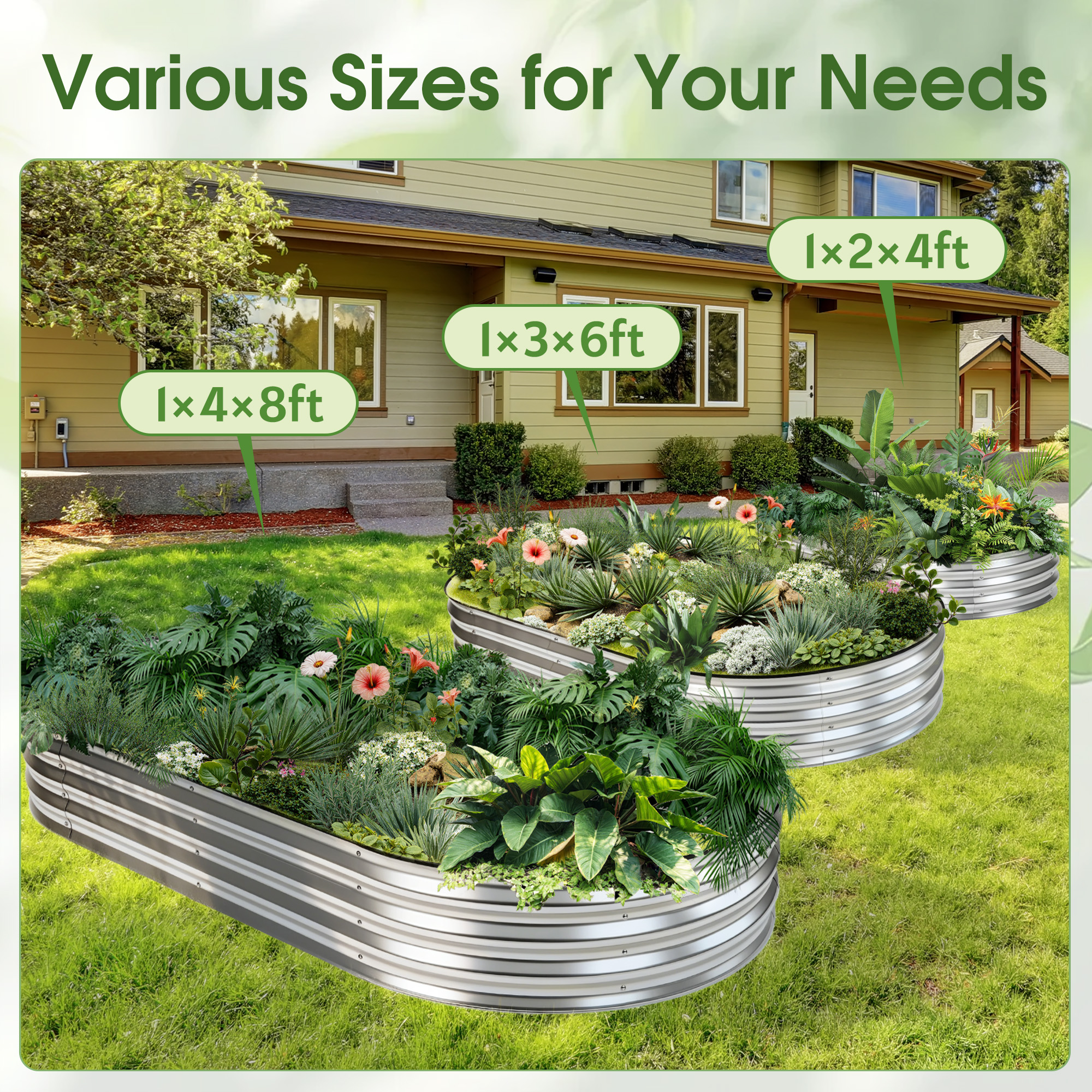 JHK 8x4x1ft Outdoor Metal Gard - Smart Garden Storage 评论和价格