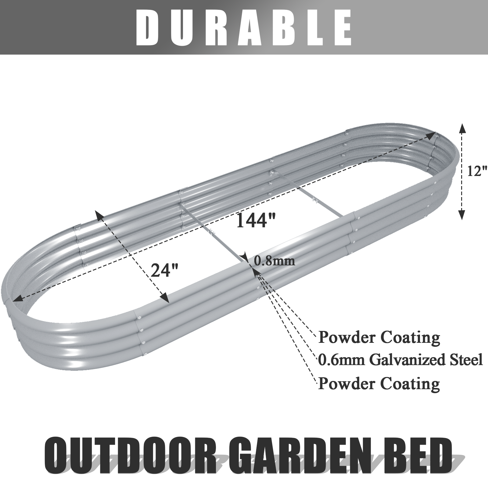 12x2x1FT Galvanized Raised Gar - Smart Garden Storage 评论和价格