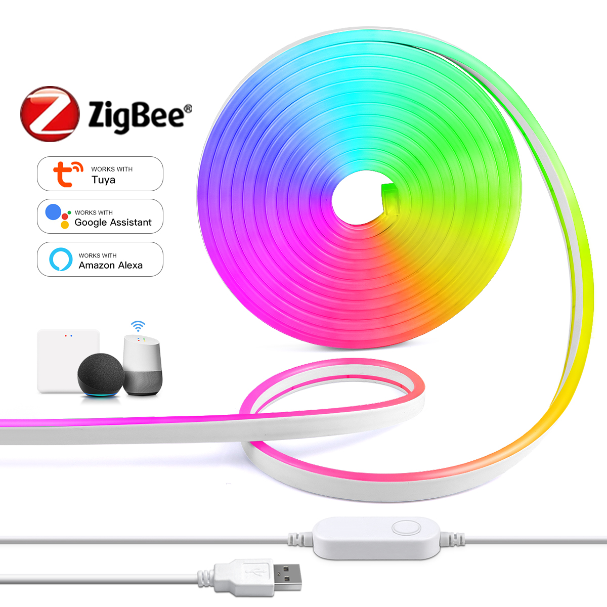 Zigbee Smart lamp Neon LED Str - Smart Zigbee Garden Light 评论和价格